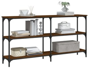 Mesa consola 150x29x75 cm derivados madeira carvalho castanho