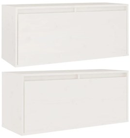 Armários de parede 2 pcs 80x30x35 cm pinho maciço branco