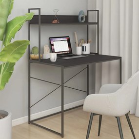 vidaXL Secretária de computador 110x60x138 cm derivados madeira preto