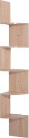 HOMCOM Estante de Canto de Parede para Arrumação Forma Zigzag 20L x 20l x 126H cm 5 Níveis Madeira carvalho claro | Aosom Portugal