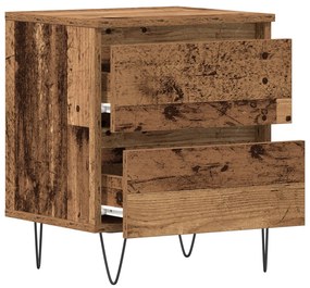 Cômoda de Cabeceira vidaXL Madeira Antiga 40x35x50 cm Madeira de Engen