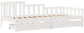 Sofá-cama com gavetas 90x190 cm madeira de pinho maciça