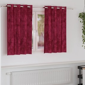 Cortinas de Veludo Bordô Poliéster 140 x 140 cm Cortina