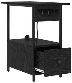 Armário de Cabeceira com gaveta Carvalho preto 60 x 30 x 61 cm