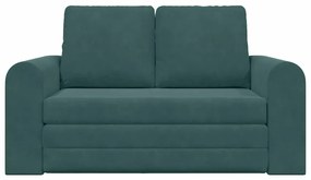 Sofá Cama 2 em 1 Verde Escuro 148x71x83 cm em Veludo