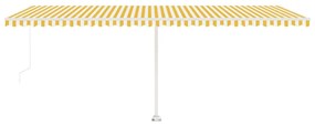 Toldo retrátil manual independente 600x300 cm amarelo e branco