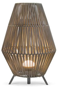 Candeeiro de Pé Taupe com LED Regulável, IP54, Recarregável e Comando Remoto - Conta Boêmio