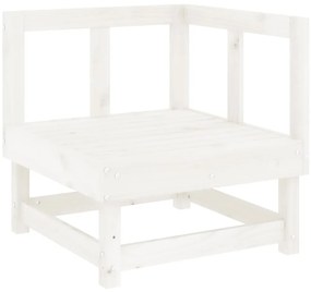 6 pcs conjunto lounge de jardim pinho maciço branco