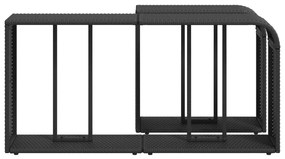 Prateleiras de arrumação 2 pcs vime PE preto