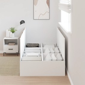 Estrutura de Cama Armazenamento vidaXL Branca 90x200 cm