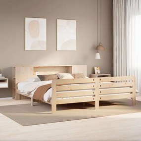 Cama sem colchão 200x200 cm madeira de pinho maciça