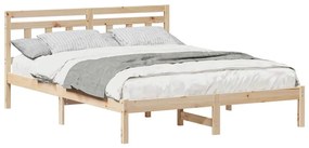 Estrutura da Cama com cabeceira Castanho 160 cm x 200 cm