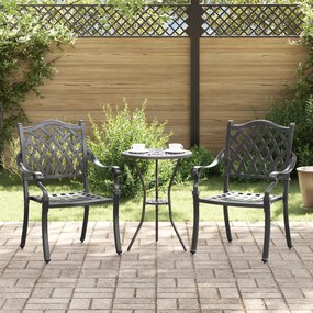 Cadeiras Externas vidaXL Preto Alumínio 56 x 55 x 92.5 cm Resistente