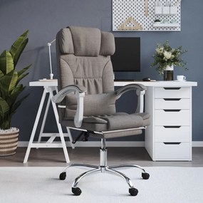vidaXL Cadeira de escritório reclinável de massagens cinza-acastanhado