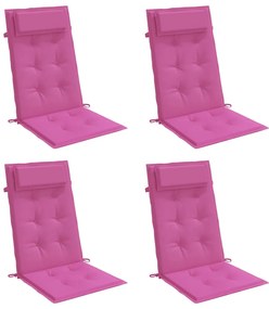 Almofadões p/ cadeira encosto alto 4 pcs tecido oxford rosa