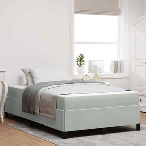 vidaXL Estrutura da Cama Branco e Cinza Claro 120 x 190 cm Veludo