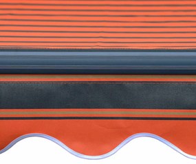 Toldo retrátil manual com LED 350x250 cm laranja e castanho