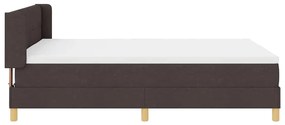 Cama Box com cabeceira Manual Castanho escuro 140 x 200 cm Estofado