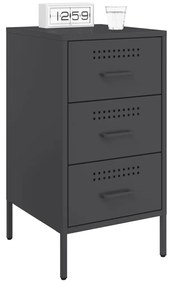 Mesas de cabeceira 2 pcs 36x39x68 cm aço preto
