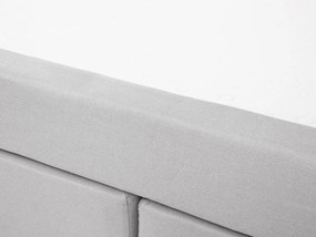 Cama de casal continental em tecido cinzento claro 180 x 200 cm ADMIRAL Beliani