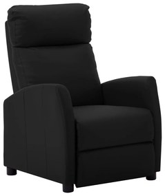 vidaXL Poltrona reclinável couro artificial preto