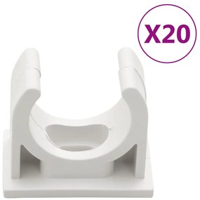 Calhas para cabos com clipes Ø20 mm 10 m PVC