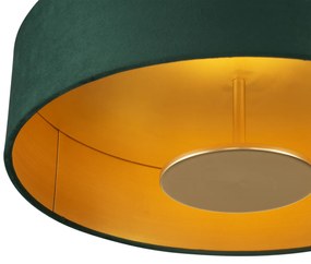 Plafon moderno verde com interior dourado incluindo LED regulável em 3 níveis - Bredow Moderno