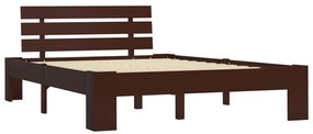 Estrutura de cama 140x200 cm pinho maciço castanho-escuro