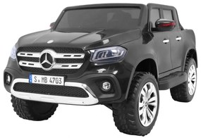 Carro elétrico para Crianças 2 Lugares Mercedes Benz X-Class 2x12V 4x4 Rodas Espuma EVA, Assento de couro Preto