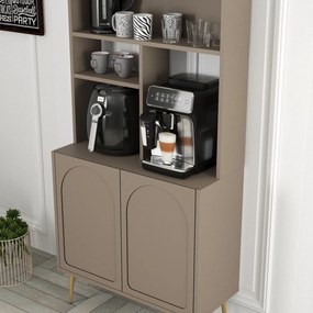 Armário de Cozinha/Sala "Caffè" - Atlas e Dourado - 81.3x201x35cm - De