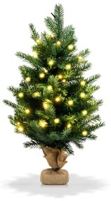 Árvore de Natal artificial de 60 cm com 35 luzes LED e temporizador 234 ramos Base estável Decorações Verde