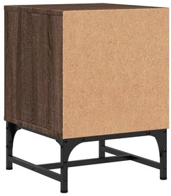 Mesa de cabeceira c/ porta vidro 35x37x50 cm carvalho castanho