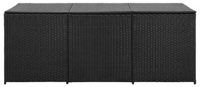 Caixa de arrumação para jardim 180x90x70 cm vime PE preto
