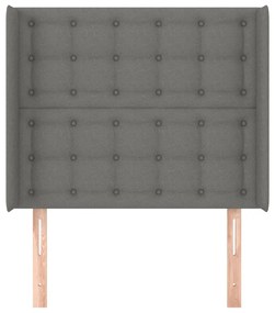 Cabeceira cama c/ abas tecido 103x16x118/128 cm cinzento-escuro