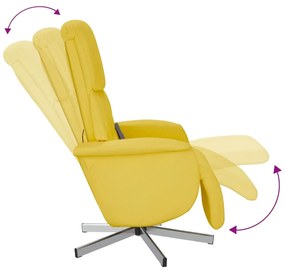 Cadeira de massagens reclinável c/ apoio de pés tecido amarelo