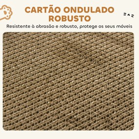 Arranhador para Gatos em Forma de Castelo 2 em 1 com 2 Áreas para Arranhar Catnip Rampa e Escada  67x66x57 cm Castanho