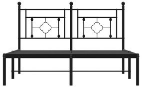 Estrutura de cama com cabeceira 140x190 cm metal preto