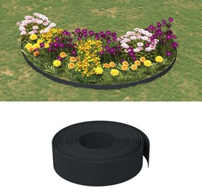 vidaXL Bordas de jardim 5 pcs 10 m 15 cm polietileno preto