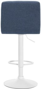 Banco de bar Calma em tecido com estrutura branca 94-114 x 46 x 47 cm Azul