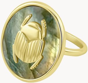Anel banhado a ouro com labradorite Neo