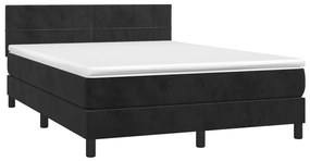 Cama com molas/colchão 140x190 cm veludo preto