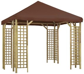 vidaXL Gazebo 3x3 m castanho