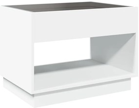 Mesa de centro luzes LED Infinity 70x50x50 cm branco