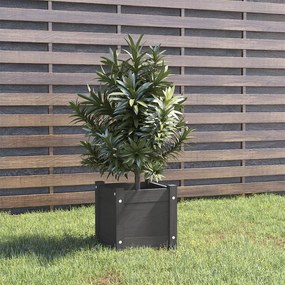 vidaXL Vaso/floreira de jardim 31x31x31 cm pinho maciço cinzento