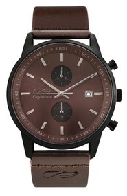 Relógio Analógico Brown & Black Matte Leather