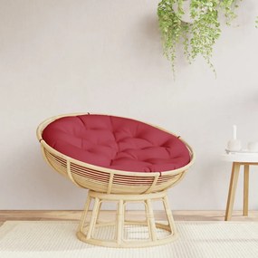 vidaXL Almofadão redondo Ø 100 x11 cm tecido oxford vermelho tinto