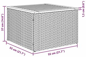 Conjunto de Sofá de Jardim de 7 Peças com Almofadas Bege em Rattan Sin