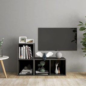 Móveis de TV 2 pcs derivados de madeira cinza brilhante