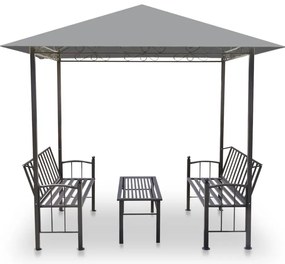 Pérgula para jardim com mesa e bancos 2,5x1,5x2,4 m antracite