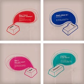 Colcha para Almofada com Tecla de Computador - Vermelho